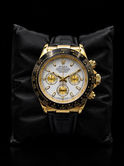 Luxury Cosmograph Chronograph Men's Watch - Gold Edition with Leather Strap