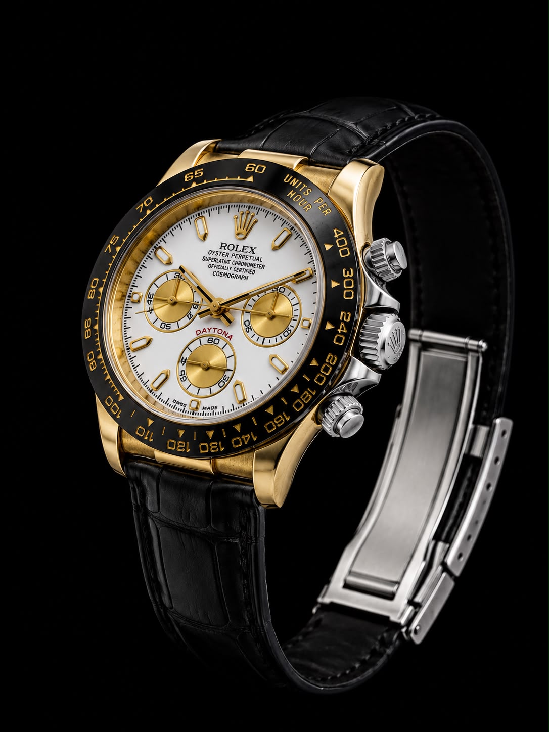 Luxury Cosmograph Chronograph Men's Watch - Gold Edition with Leather Strap