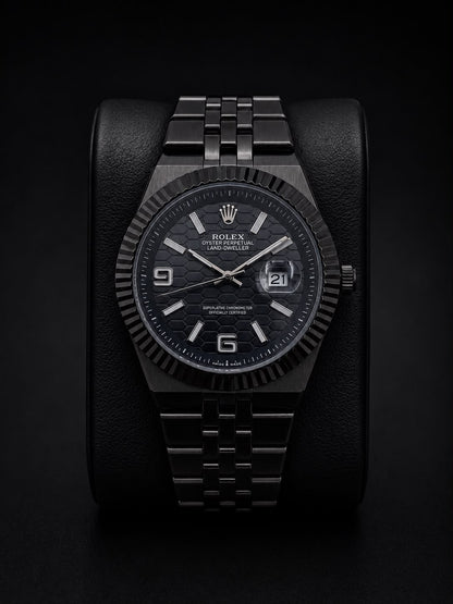 Premium Oyster Perpetual Land-Dweller Men's Watch - Honeycomb Dial Edition