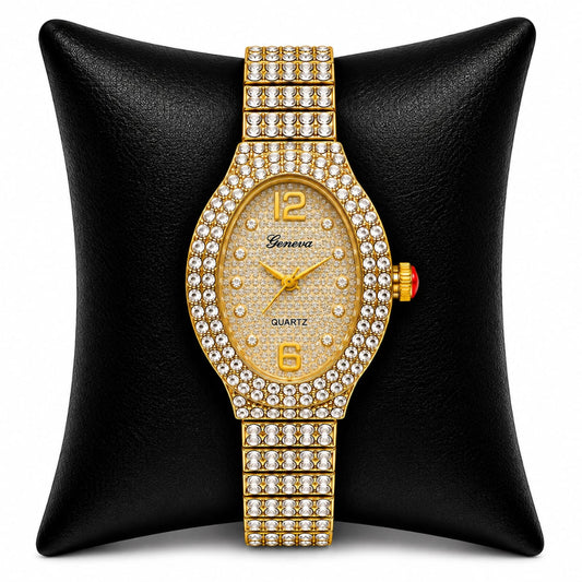 Geneva Luxury Crystal Oval Women's Quartz Watch